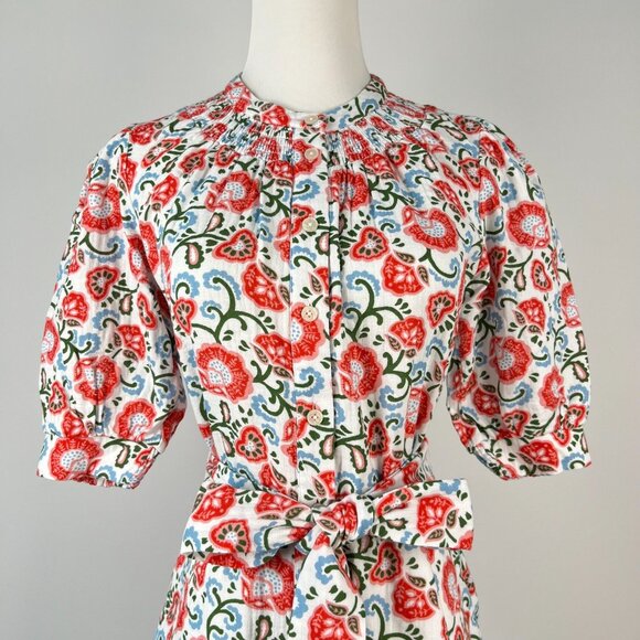 NWOT Boden Ada Double Cloth Cotton Floral Shirt Dress Size 10P Knee Length - Picture 3 of 9